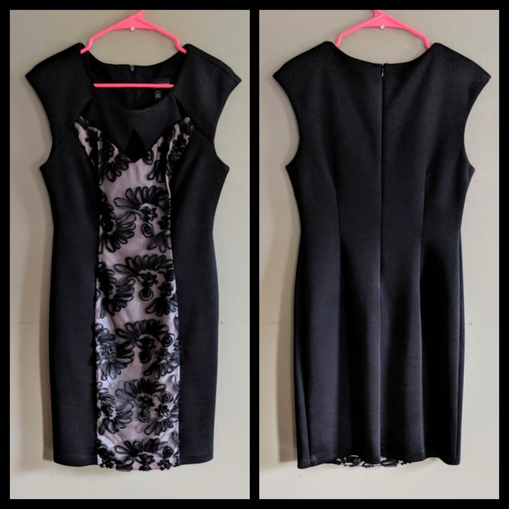 Black and Purple/Grey Sheer Detail Layer Dress EUC